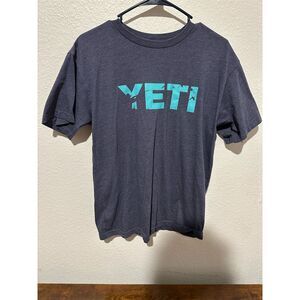 Yeti Men's Small Blue Short Sleeve Crew Neck T-Shirt Breathable